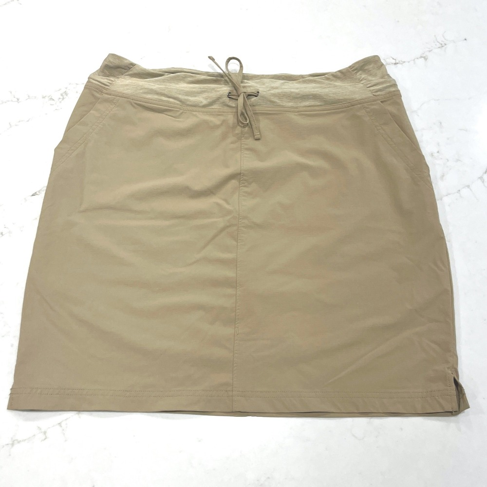 Duluth Trading Co Armachillo Skort Womens 14 Tan Gorpcore Hiking Outdoor Travel